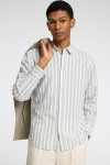 Selected Slim Sun Linen Shirt LS Iceberg Green Stripe