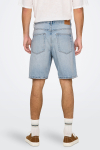 ONLY & SONS Edge Straight Fit Denim Shorts Light Blue Denim