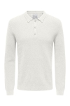 ONLY & SONS Phil Rib LS Polo Knit Cloud Dancer