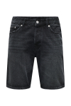 ONLY & SONS Edge Straight Fit Denim Shorts Black Denim