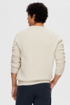 Selected Dane LS Structure Knit Crew Neck Oatmeal