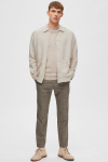 Selected SLIM OASIS LINEN PANTS Dark Sand Melange