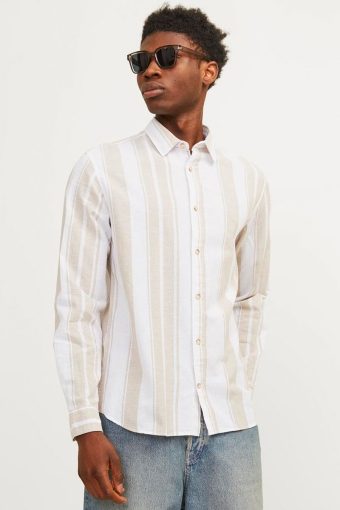 Summer Linen Shirt LS Crocery Big Stripe