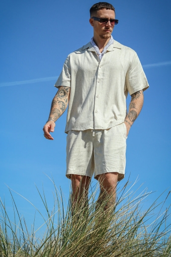 Tel Viscose Linen Shorts Oatmeal