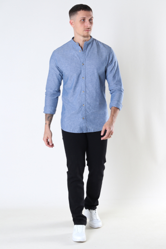 Summer Band Shirt LS Faded Denim