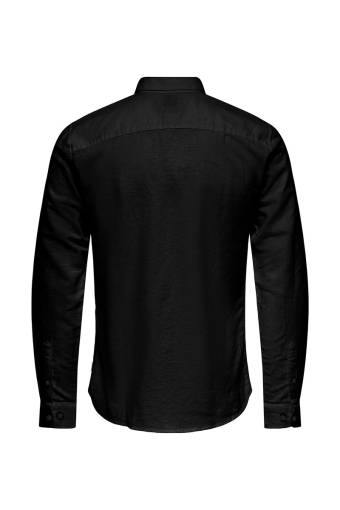 Caiden LS Linen Shirt Black