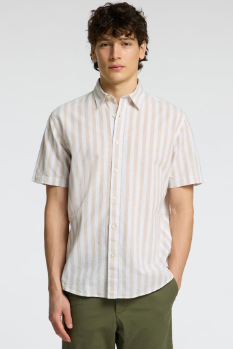 Regular Sun Linen Shirt SS Pure Cashmere Stripe