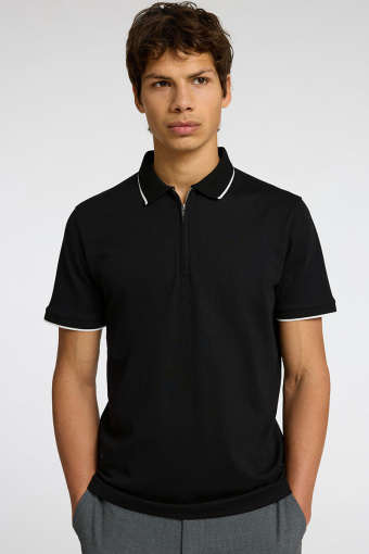 Fave Zip Sport Polo SS Black