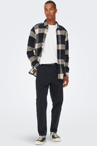 GUDMUND LS CHECK SHIRT Dark Navy