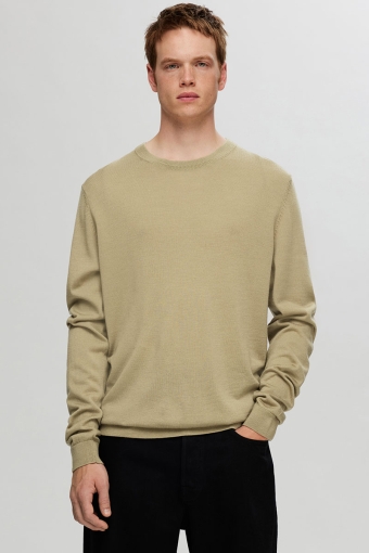 Tray LS Merino Knit Crew Neck Kelp