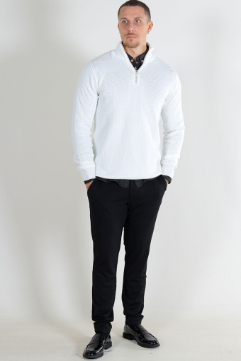 Carlo Cotton half zip knit Snow White