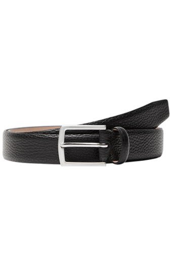 Carl Classic Grained Leather Belt Black