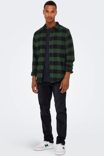 Gudmund LS Checked Shirt Forest Night