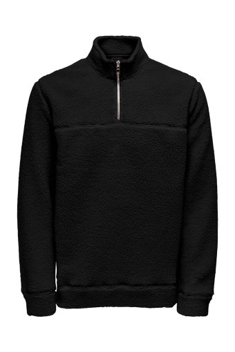 Remy Teddy Half Zip Black