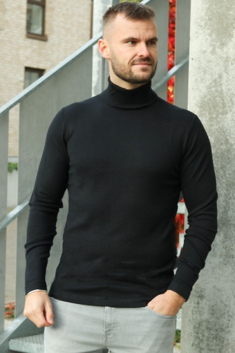 MALCOLM ROLL NECK KNIT Black