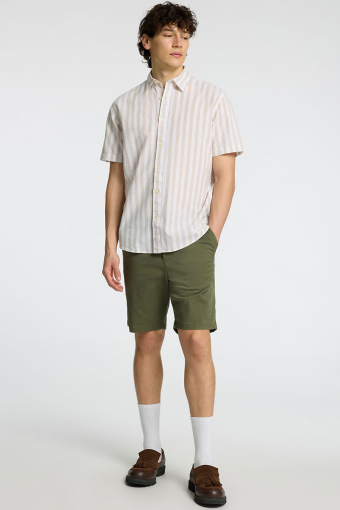 Regular Sun Linen Shirt SS Pure Cashmere Stripe