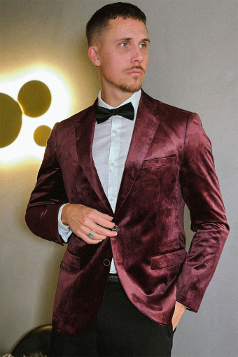 George velours Blazer Bordeaux