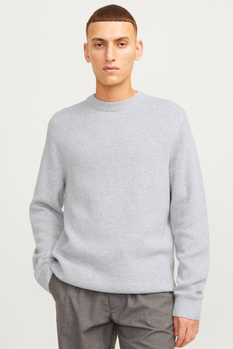 Milano Stitch Knit Crew Neck Light Grey Melange