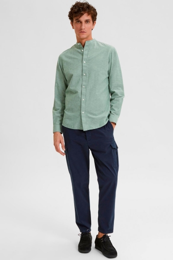 SLHSLIMNEW-LINEN SHIRT LS BAND W Desert Sage