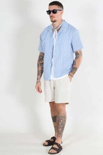 Aydan Seersucker Resort Shirt SS Cashmere Blue