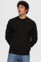 Selected Dane LS Structure Knit Crew Neck Black