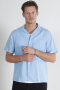 Solid Allan Cuba Linen Shirt Chambray Blue